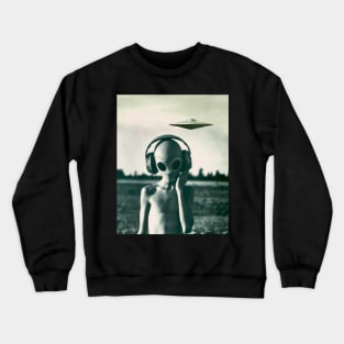 Alien UFO Music "This is my jam!" Art by Cult Class Crewneck Sweatshirt